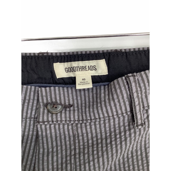 Goodthreads Gray Striped Flat Front Chino Short 40 - Picture 8 of 9